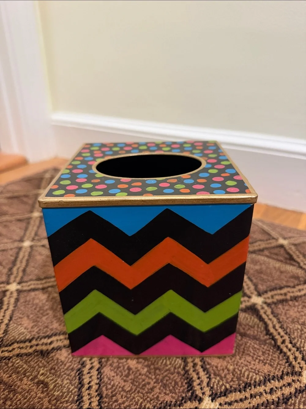Mackenzie-Childs Trampoline Boutique Tissue Box Cover